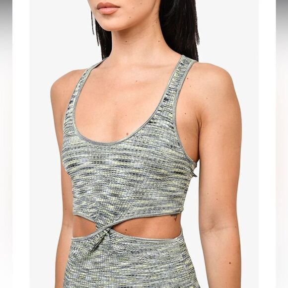 NWT Jonathan Simkhai Cut Out Detail MIDI Dress Large Green/Blue - Picture 3 of 16